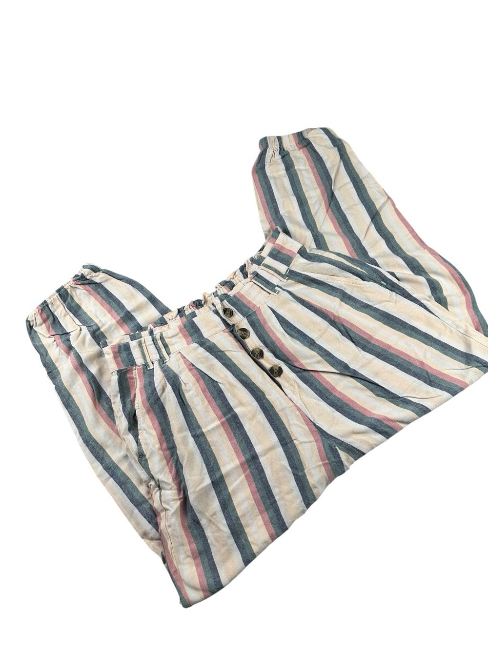 American Eagle Striped Paperbag Waist Beach Jogger Pants Size M - Picture 10 of 14